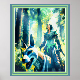 Magier Riding a Wolf Poster