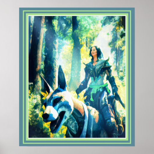 Magier Riding a Wolf Poster (Vorne)