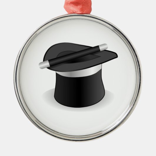 Magier-Stab und Hut Ornament Aus Metall (Vorne)