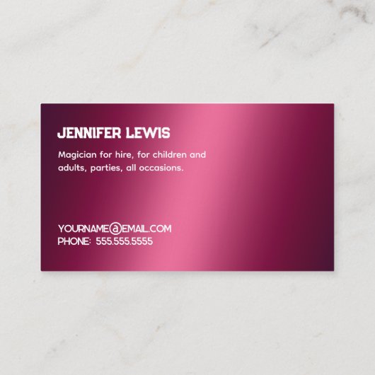 Magier Telefonnummerkarte (Rückseite)