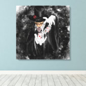 Magier und Spielkarten Abracadabra - Zeichnend Leinwanddruck (Insitu (Holzboden))