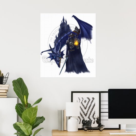 Magierdrache mit Wasserzeichen Poster (Heimbüro)