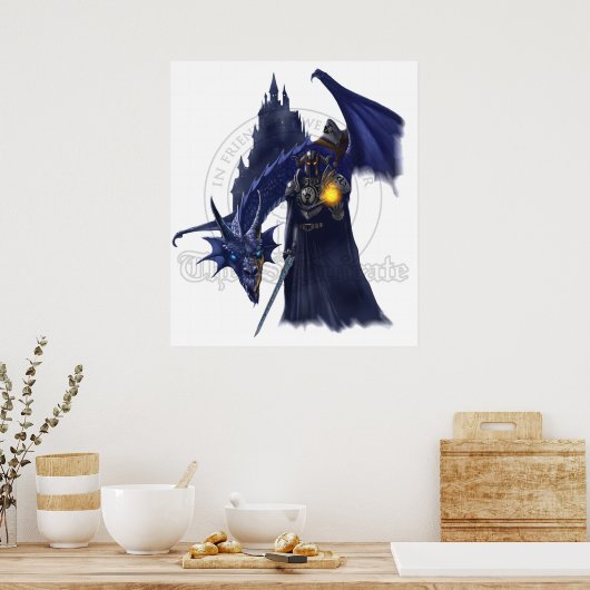 Magierdrache mit Wasserzeichen Poster (Küche)