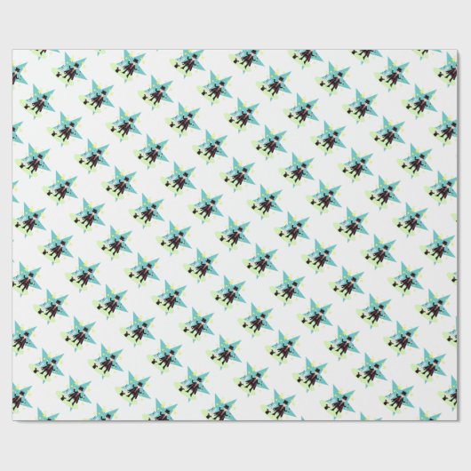 Magierjunge mit Kaninchen im Hut Geschenkpapier (Flach)