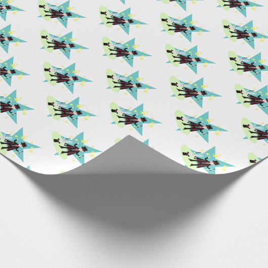 Magierjunge mit Kaninchen im Hut Geschenkpapier (Ecke)