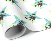 Magierjunge mit Kaninchen im Hut Geschenkpapier (Rolleneckpunkt)