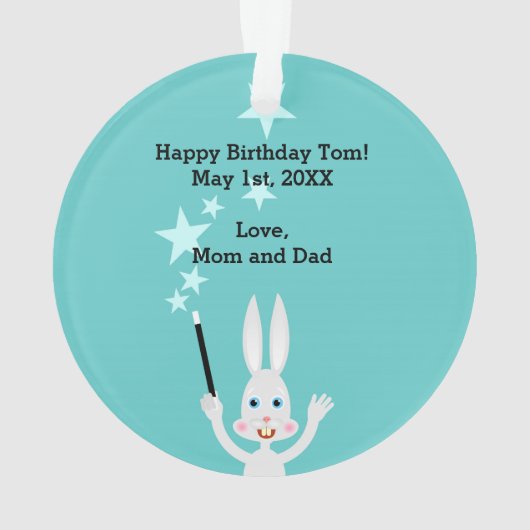 Magierkindergeburtstags-Party Ornament (Rückseite)