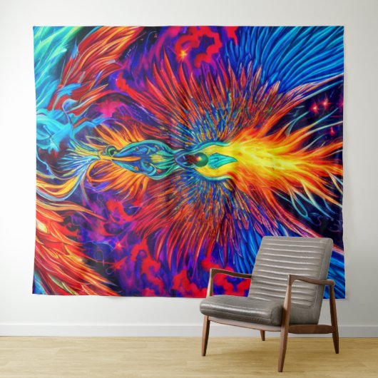 Magisch farbiges Phönix-Tapestry Wandteppich (Beispiel (Horizontal))