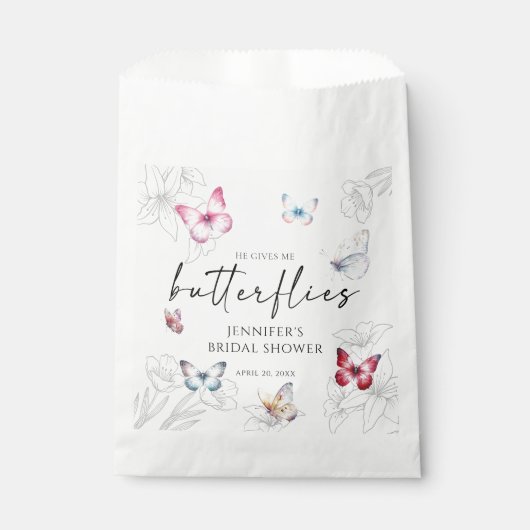 Magisch gibt er mir Schmetterlinge Brautparty Geschenktütchen (Vorderseite)