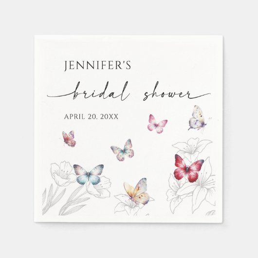 Magisch gibt er mir Schmetterlinge Brautparty Serviette (Vorderseite)