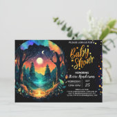 Magisch in die Woods Timberland Babydusche Einladung (Stehend Vorderseite)