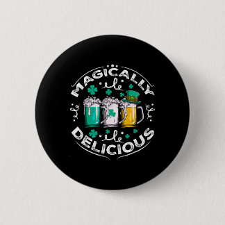 Magisch leckere St. Patricks Day beim Biertrinken  Button