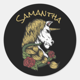 Magisch mit einem Einhorn-Party Runder Aufkleber