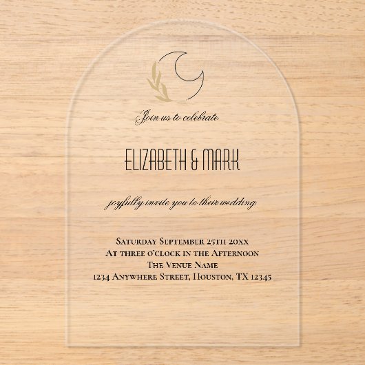 Magisch moon-Inspiriert Einladung zur Hochzeit (Vorderseite)