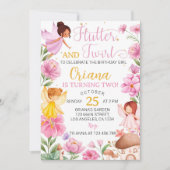 Magisch Pink Floral Fairy Birthday Einladung (Vorderseite)