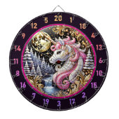 Magisch rosa Einhorn steht im Mondlicht Dartscheibe (vorne)