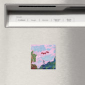 Magisch rosa Landschaft mit Figuren (Detail) Magne Magnet (In Situ (Geschirrspüler))