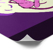 Magisch rosa Lila Bouquet & Butterflies Square Poster (Ecke)