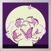 Magisch rosa Lila Bouquet & Butterflies Square Poster (Vorne)