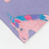 Magisch rosa Lila Horn Unicorn Pferd Mythisch Fleecedecke (Ecke)