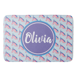 Magisch rosa Lila Mythisches Pferdehorn Einhorndru Badematte