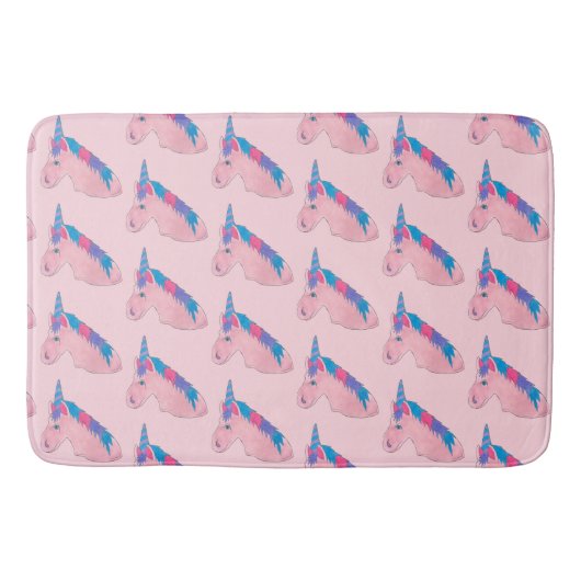 Magisch rosa Lila Mythisches Pferdehorn Einhorndru Badematte (Vorderseite)