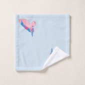 Magisch rosa Lila Mythisches Pferdehorn Einhorndru Badhandtuch Set (Waschlappen)