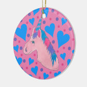Magisch rosa Lila Mythisches Pferdehorn Einhorndru Keramik Ornament (Links)