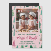 Magisch rosa Weihnachtsbaum Magnetic Holiday Card Magnetkarte (Vorne/Hinten)