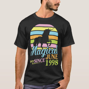 Magisch Seit Juni 1998 Happy Birthday Unicorn 24 T-Shirt