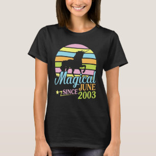 Magisch Seit Juni 2003 Happy Birthday Unicorn 19 T-Shirt