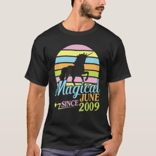 Magisch Seit Juni 2009 Happy Birthday Unicorn 13 T-Shirt
