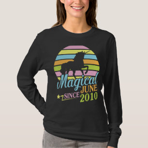 Magisch Seit Juni 2010 Happy Birthday Unicorn 12 T-Shirt
