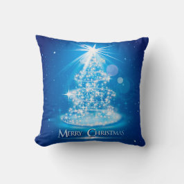 Magisch Sparkling Blue Christmas Tree Square Kissen