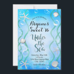 Magisch unter dem Meer Aqua Blue Sweet 16 Geburtst Einladung<br><div class="desc">Dies kann für jede Veranstaltung angepasst werden.</div>