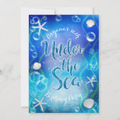 Magisch unter dem Meer dunkelblauer Süß 16 Geburts Einladung (Rückseite)