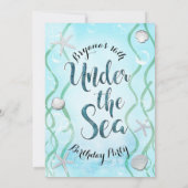 Magisch unter dem Meer Soft Blue Sweet 16 Geburtst Einladung (Rückseite)