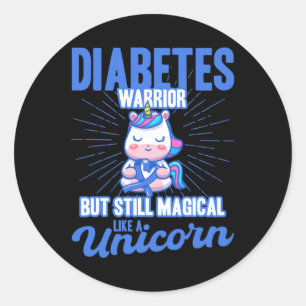 Magisch wie ein Einhorn-Diabetes-Bewusstsein Runder Aufkleber