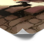 Magisch zeitloser schwarzer Weihnachtsmann am Kami Poster (Ecke)