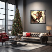 Magisch zeitloser schwarzer Weihnachtsmann am Kami Poster