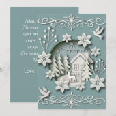 Magische 3D-Weihnachtskarte mit Winterlandschaft Feiertagskarte (Vorne/Hinten)