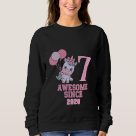 Magische 7 Jahre alte Einhorn Geburtstagskarte anp Sweatshirt