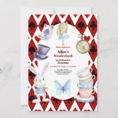 Magische Alice im Wunderland Geburtstag Einladung (Vorderseite)