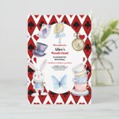 Magische Alice im Wunderland Geburtstag Einladung (Stehend Vorderseite)