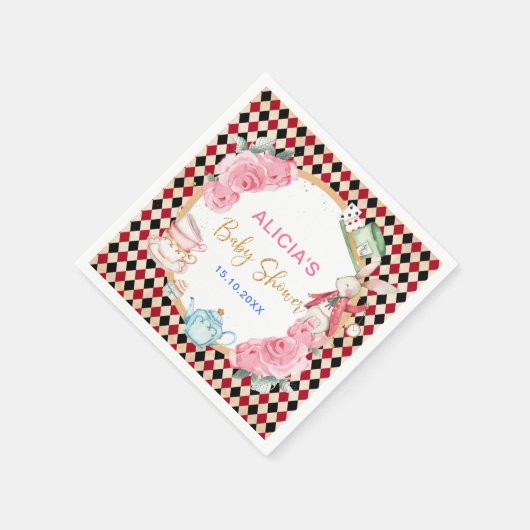 Magische Alice im Wunderland Kinderdusche Tee Part Serviette (Ecke)