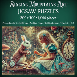 Magische Alice und Hasen-Wunderland-Illustration Puzzle