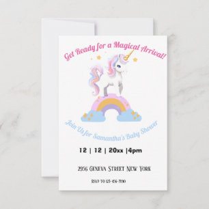 Magische Aquarellbrasse Unicorn Kinderdusche Einladung