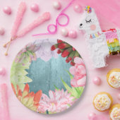 Magische Aquarellsikkulente aquamarin-blau Pappteller (Party)