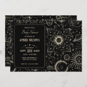 Magische Astrologie boho celestiale Babydusche Einladung (Vorne/Hinten)