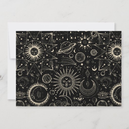 Magische Astrologie Boho Himmelshochzeit Save The Date (Rückseite)